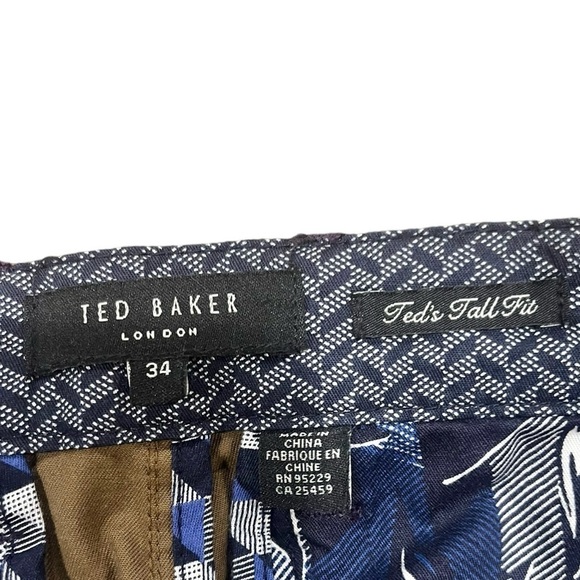 Ted Baker Teds Tall Fit Slim Fit Chino Khaki Brown Pants Mens 34T Career Busines - Picture 9 of 10